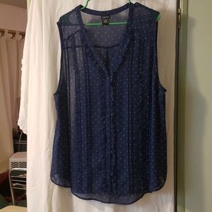 Polka dot sheer tunic